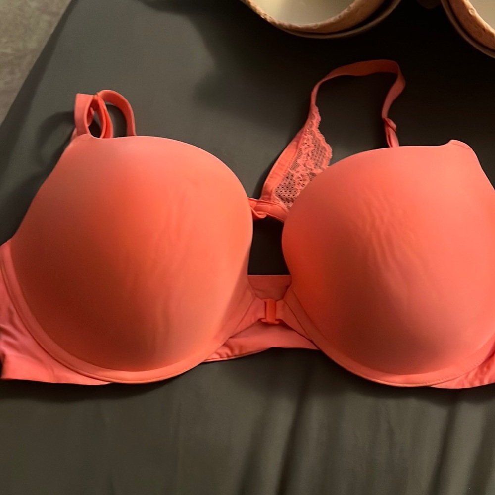 Victoria Secret Coral Push Up Racerback Bra 38D